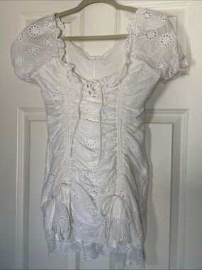 Dazy Eyelet Ruched Dress